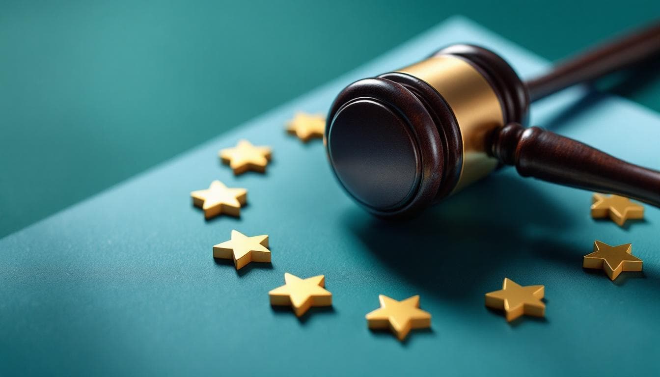 A gavel beside EU stars representing the regulatory PFOF ban