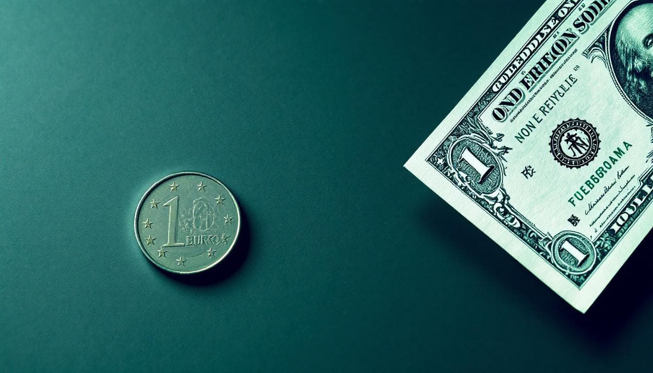 Euro coin and dollar bill showing currency drag on portfolio returns